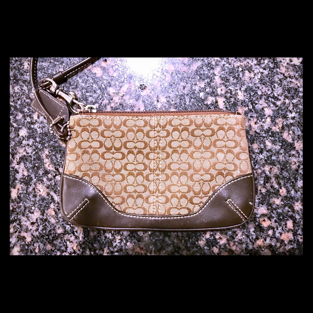 Brown Coach wristlet